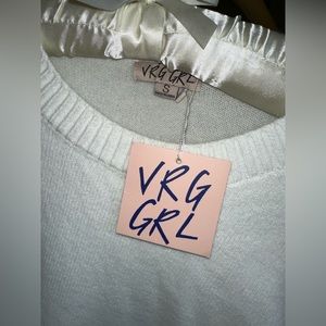 VRG girl oversized white sweater with fruit print